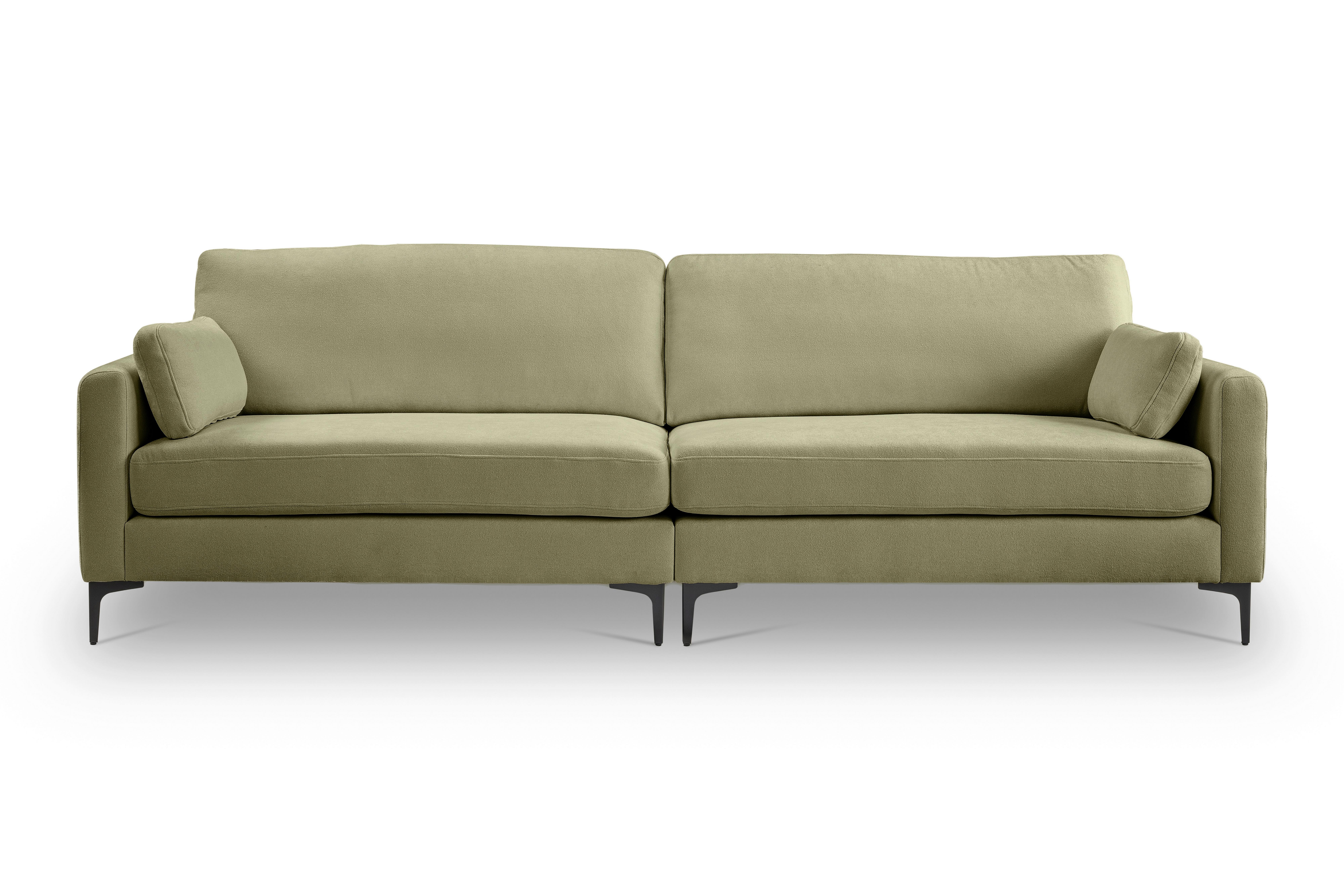 Viersitzer-Sofa Venti Grün - Schwarz/Grün, Basics, Holz/Textil (286/92/97cm) - MID.YOU