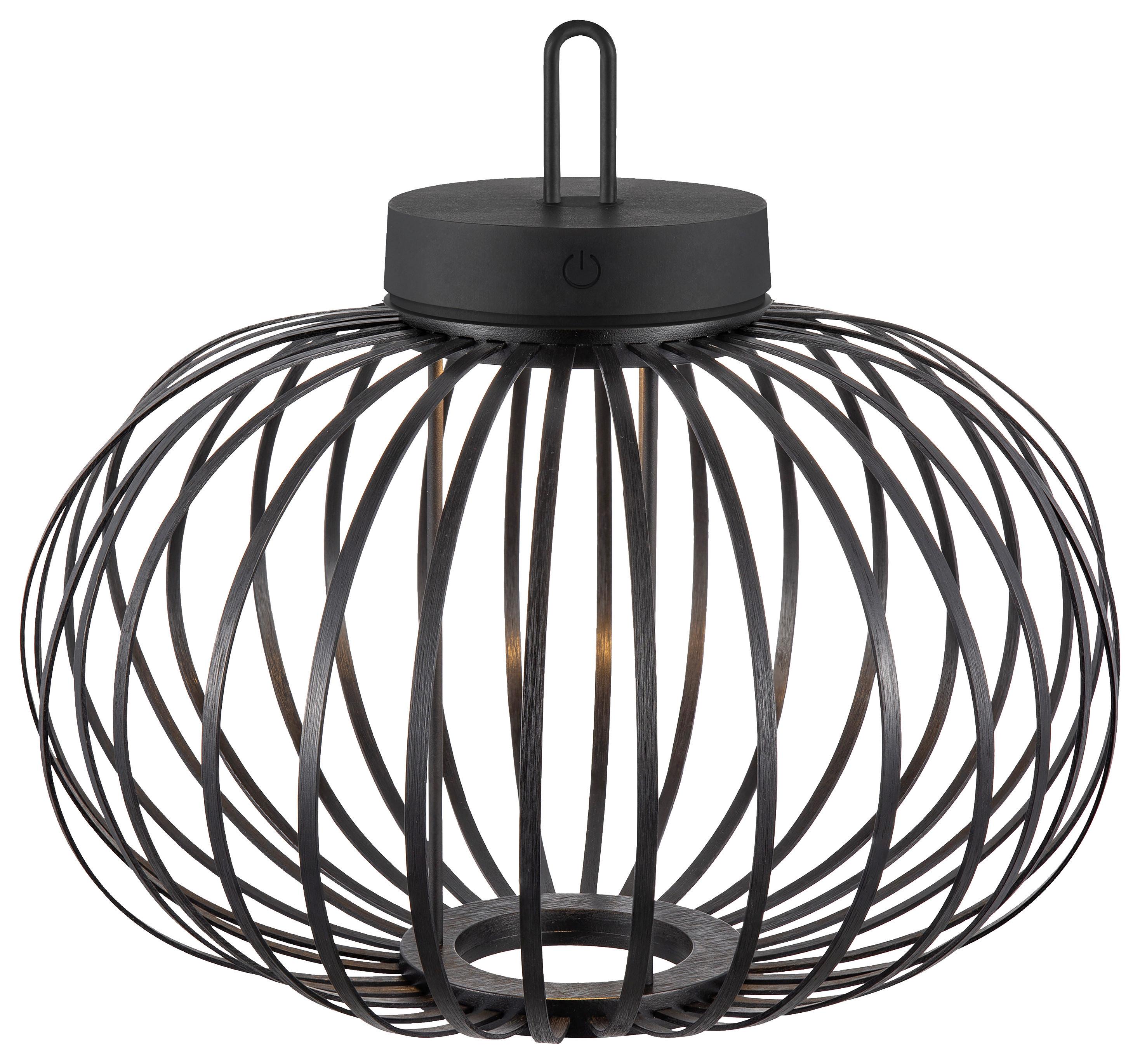 Akku-Tischleuchte Akuba Schwarz max. 1,5 Watt - Schwarz, Design, Holz/Kunststoff (36/36/33cm)