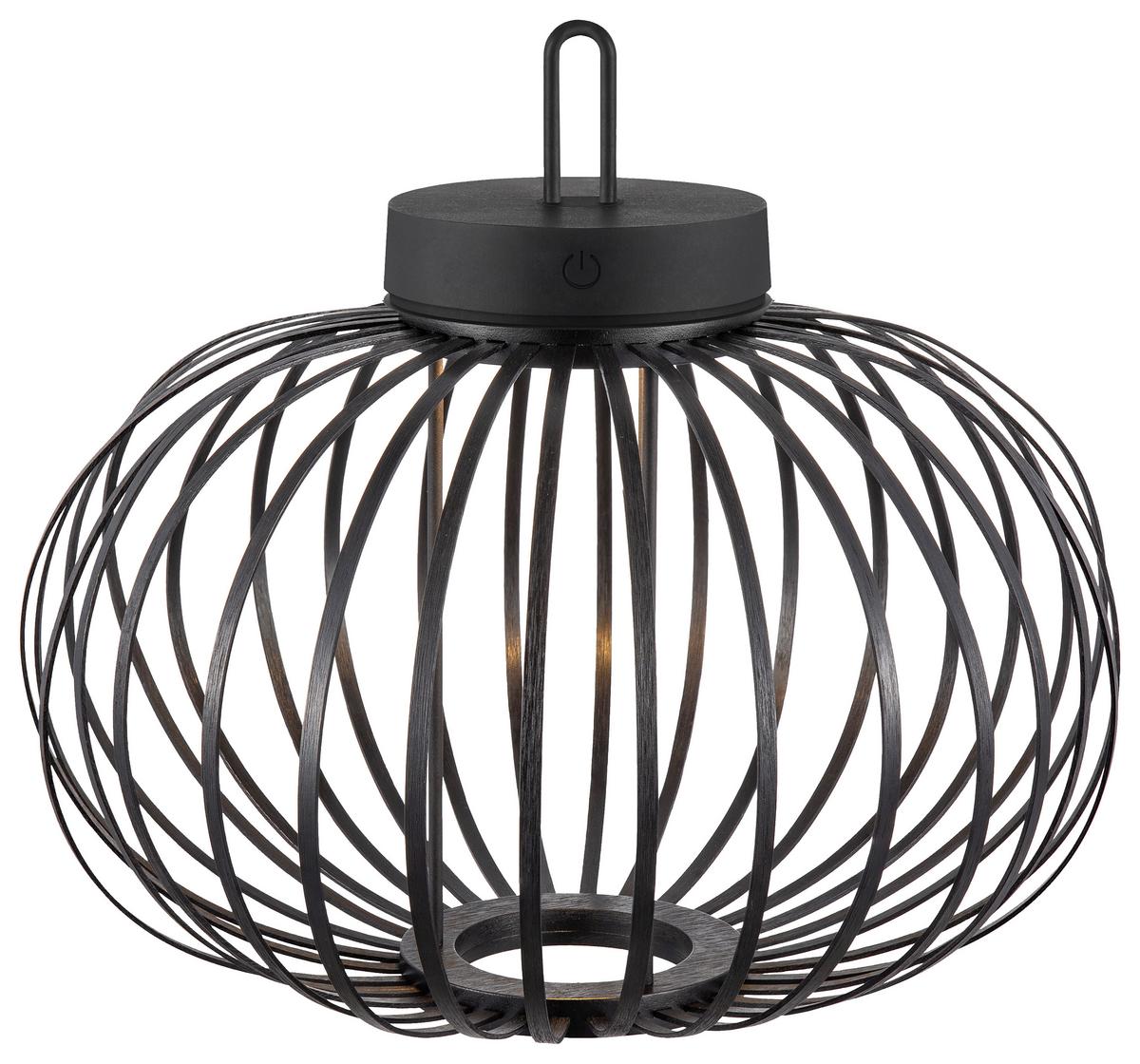 Akku-Tischleuchte Akuba Schwarz max. 1,5 Watt - Schwarz, Design, Holz/Kunststoff (36/36/33cm)