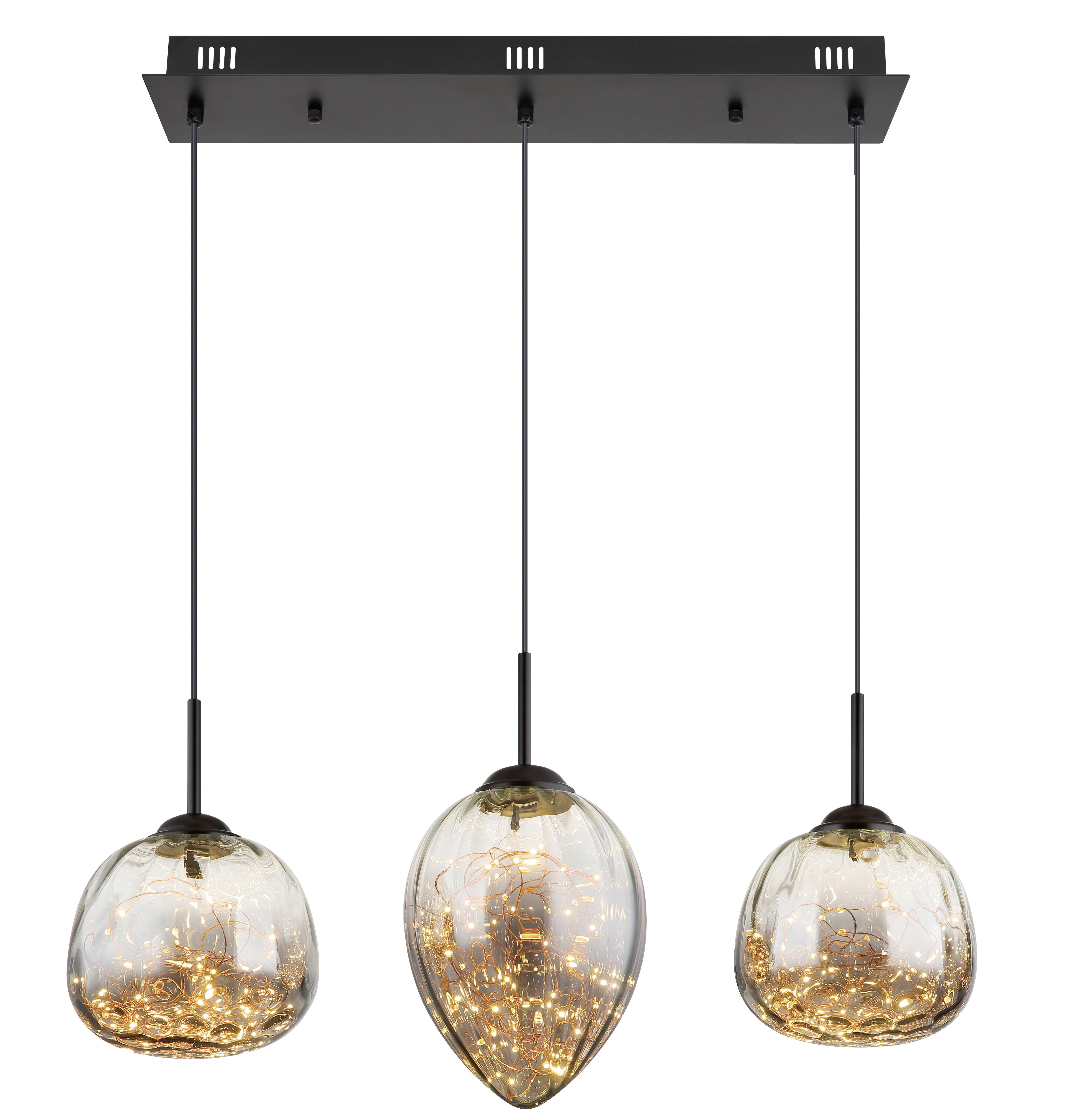 LED-HÄNGLAMPA EXCLO - svart, Modern, metall/glas (39/39/120cm) - Mömax