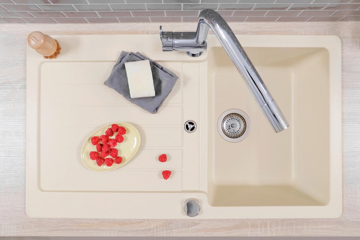 Pomivalno Korito Austin, 86x50cm - krem barve, Design, kamen (86/21/50cm) - Respekta