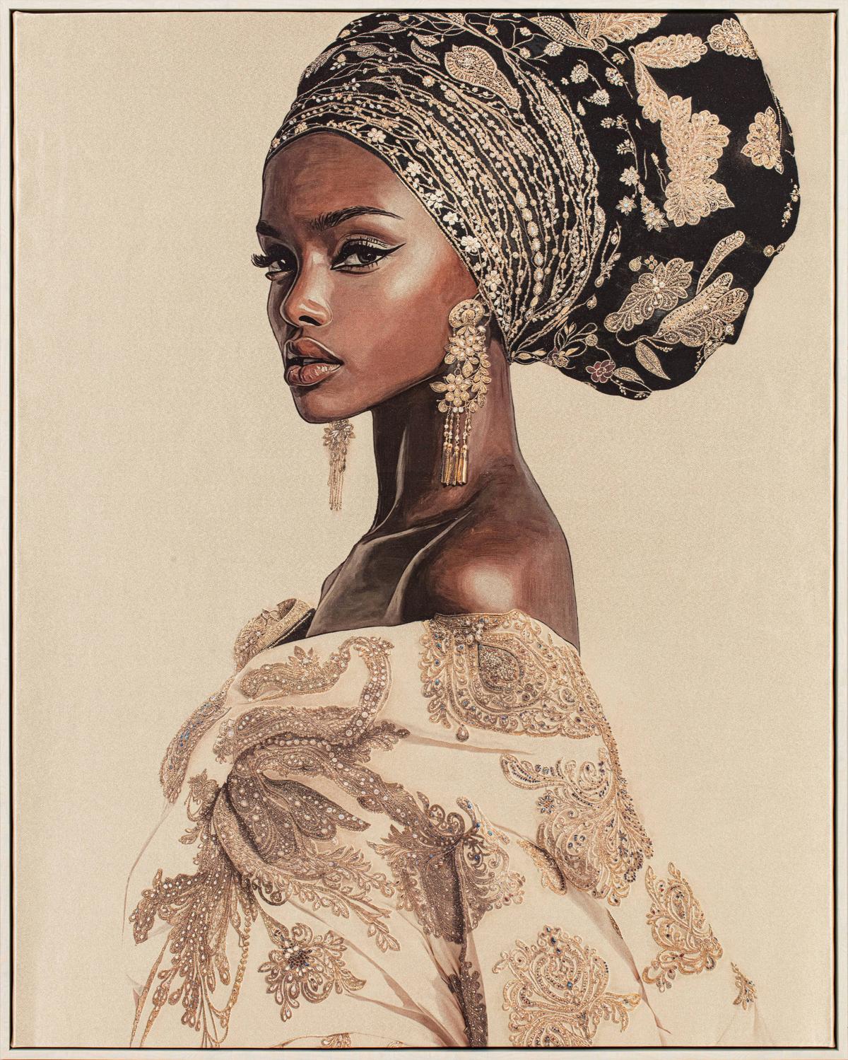 Tablou cu ramă Grace cca. 80x100 cm - bej/multicolor, Modern, plastic/textil (80/100cm) - Mömax