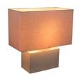 Tischleuchte Armin, max. 40 Watt - Grau, Textil/Stein (40/20/42cm)