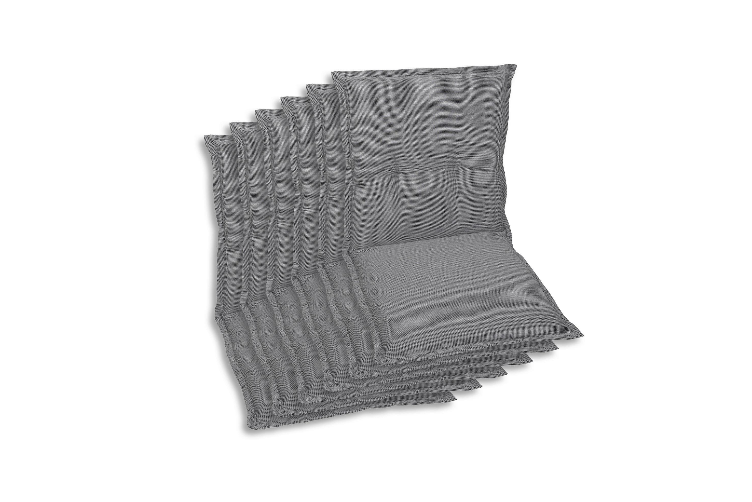 Sesselauflagenset Hellgrau, 6-teilig - Grau, Basics, Textil (50/7/100cm)
