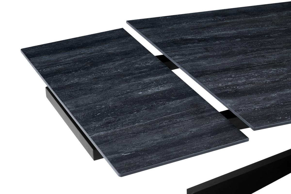 Raztegljiva Miza Hamar, Črna, 180-260x90 - črna, Moderno, kamen/kovina (180-260/90/76cm) - P & B