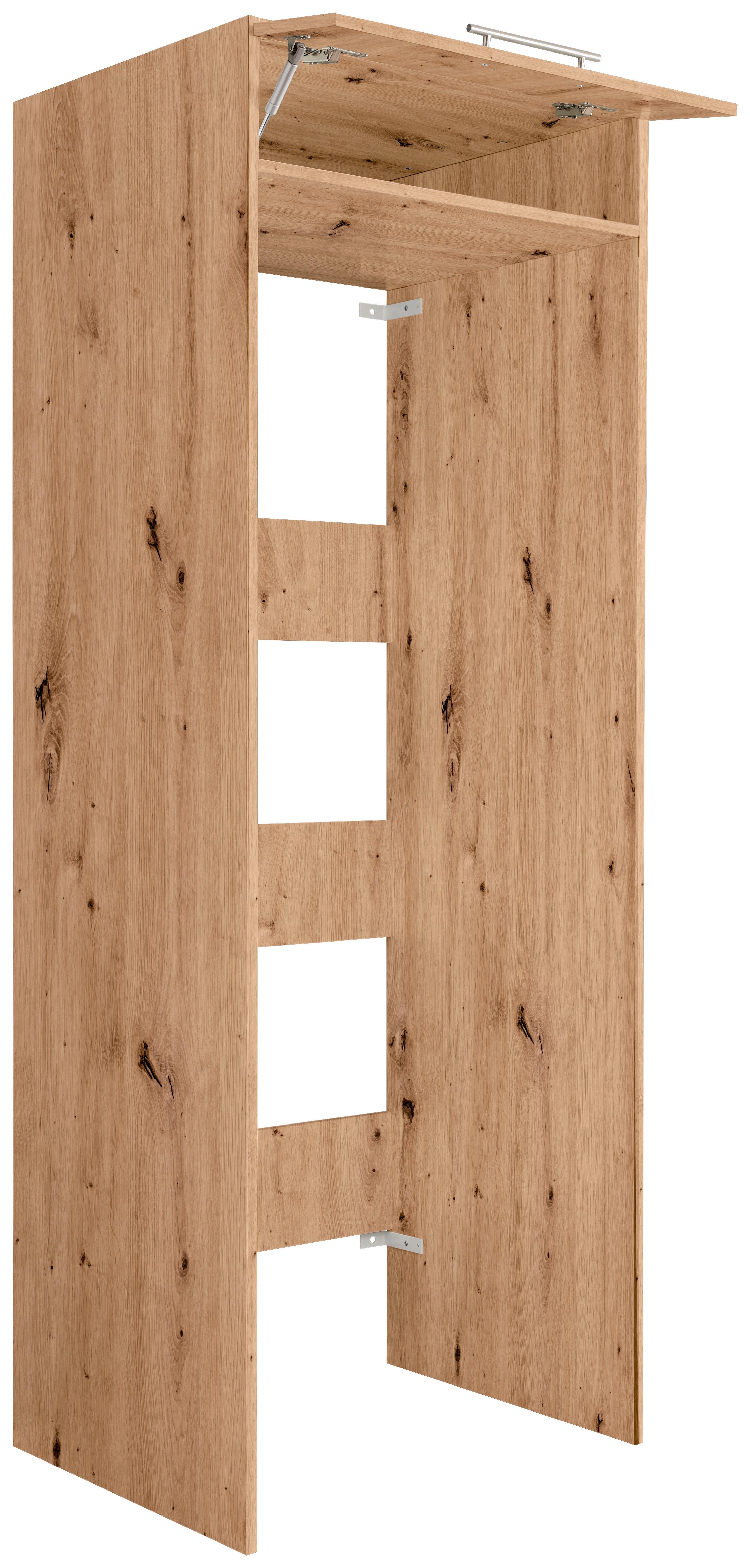 Waschmaschinenverbau in Eiche Artisan - Silberfarben/Schwarz, Konventionell, Holzwerkstoff/Kunststoff (67,5/200/67,5cm) - Mömax
