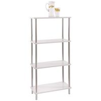 Regal Tim, Bela, Barva Kroma - barve kroma/bela, Moderno, kovina/umetna masa (60/120/30cm) - Möbelix Exklusiv