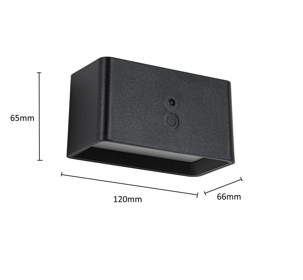 Aplică de perete cu LED Tilou - negru, Modern, plastic/metal (12/6,6/6,5cm) - Mömax