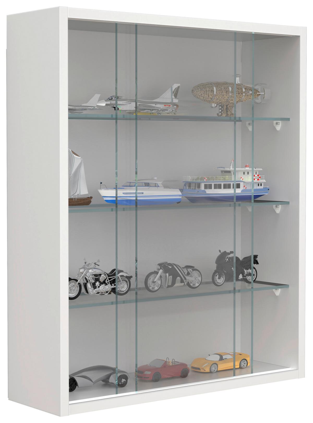 HÄNGEVITRINE DRIVALO M - Weiss/Transparent, Design, Glas/Holzwerkstoff (50/60/15cm) - MID.YOU