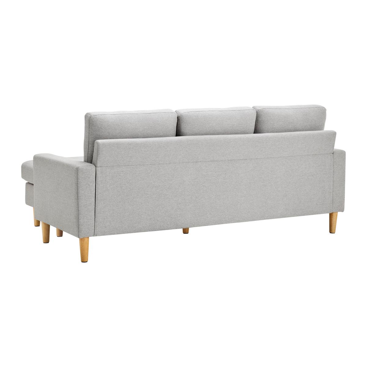 Wohnlandschaft Neomie Hellgrau Leinenoptik - Hellgrau/Naturfarben, Modern, Holz/Textil (198/86/78-135cm) - Bessagi Home