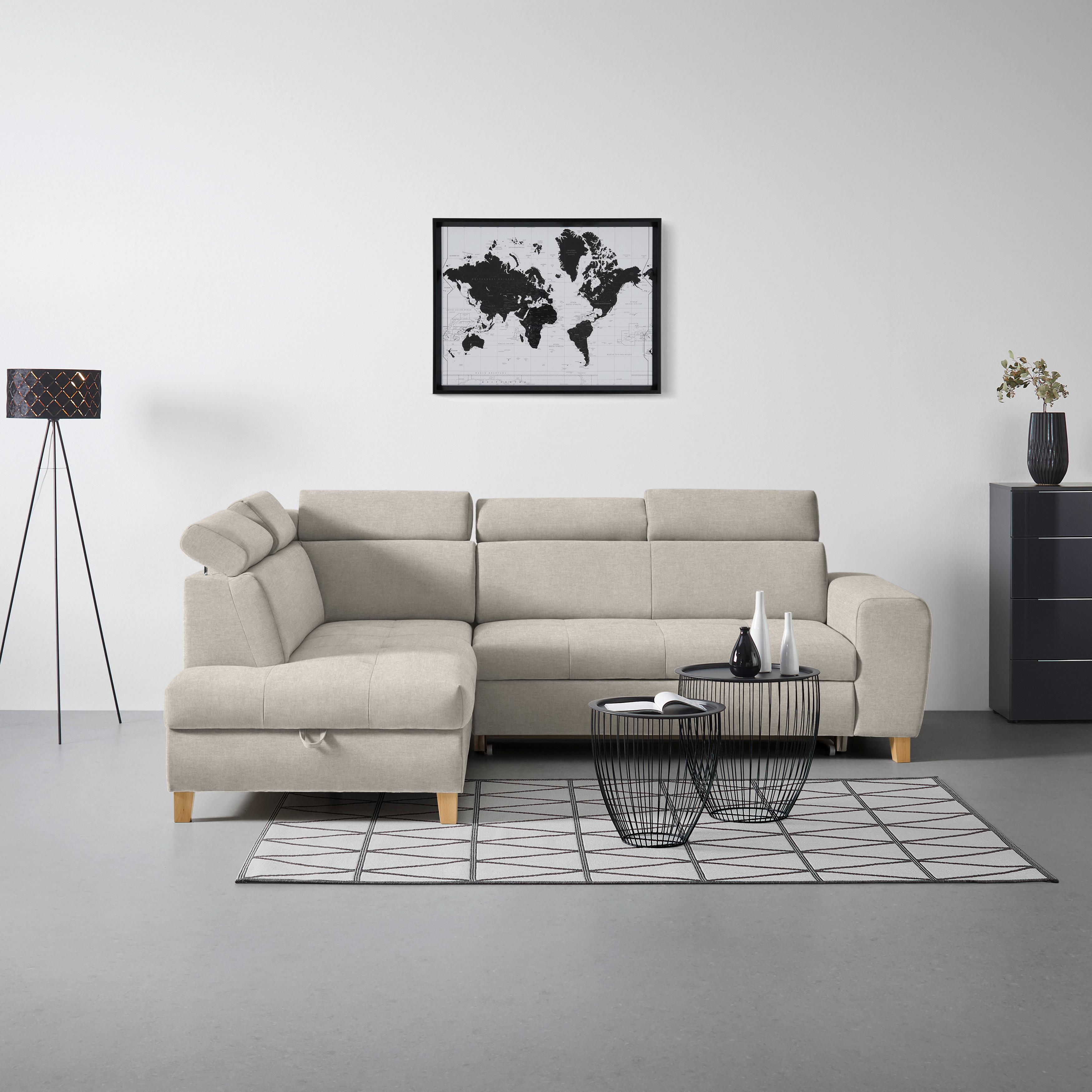 Kutna Garnitura Lugo - sivo-bež, Moderno, drvo/metal (205/98/266cm) - Modern Living