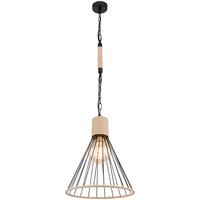 HÄNGELEUCHTE HALIA D: 35 CM BRAUN - Schwarz/Braun, Natur, Naturmaterialien/Metall (35/140cm) - Globo