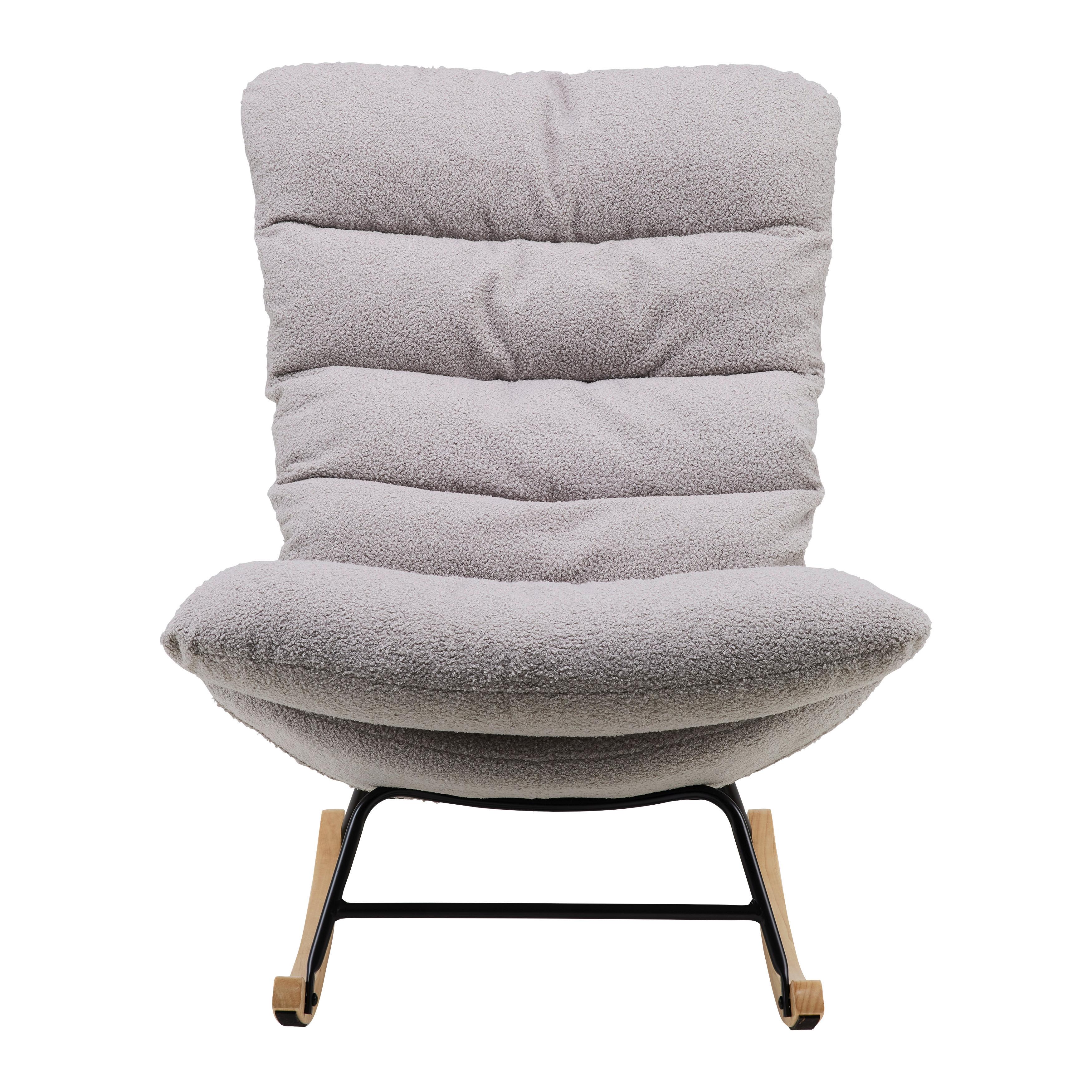 GUNGFÅTÖLJ DEVIN - ljusgrå/naturfärgad, Modern, metall/trä (71/100/103cm) - Bessagi Home