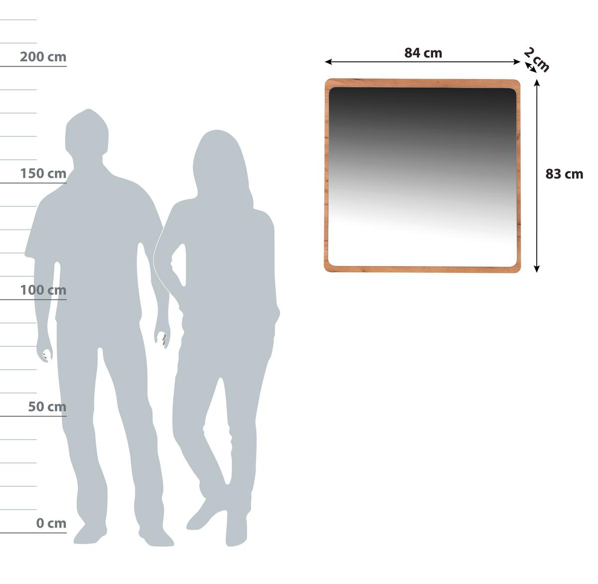 Oglindă FONTANA - culoare lemn stejar, Modern, sticlă/material pe bază de lemn (84/83/2cm) - Modern Living