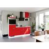 Küchenblock inkl. 5 E-Geräte IP4050 Rot/Weiß - Edelstahlfarben/Rot, Trend, Holzwerkstoff/Metall (215cm) - Impuls