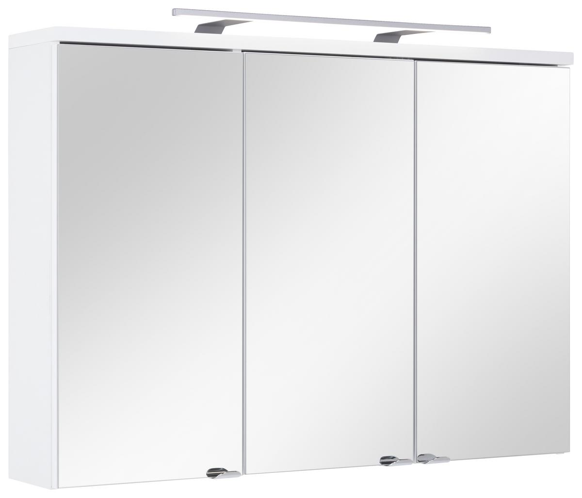 Spiegelschrank in Weiß - Klar/Chromfarben, MODERN, Glas/Holzwerkstoff (98/70/18cm) - Mömax