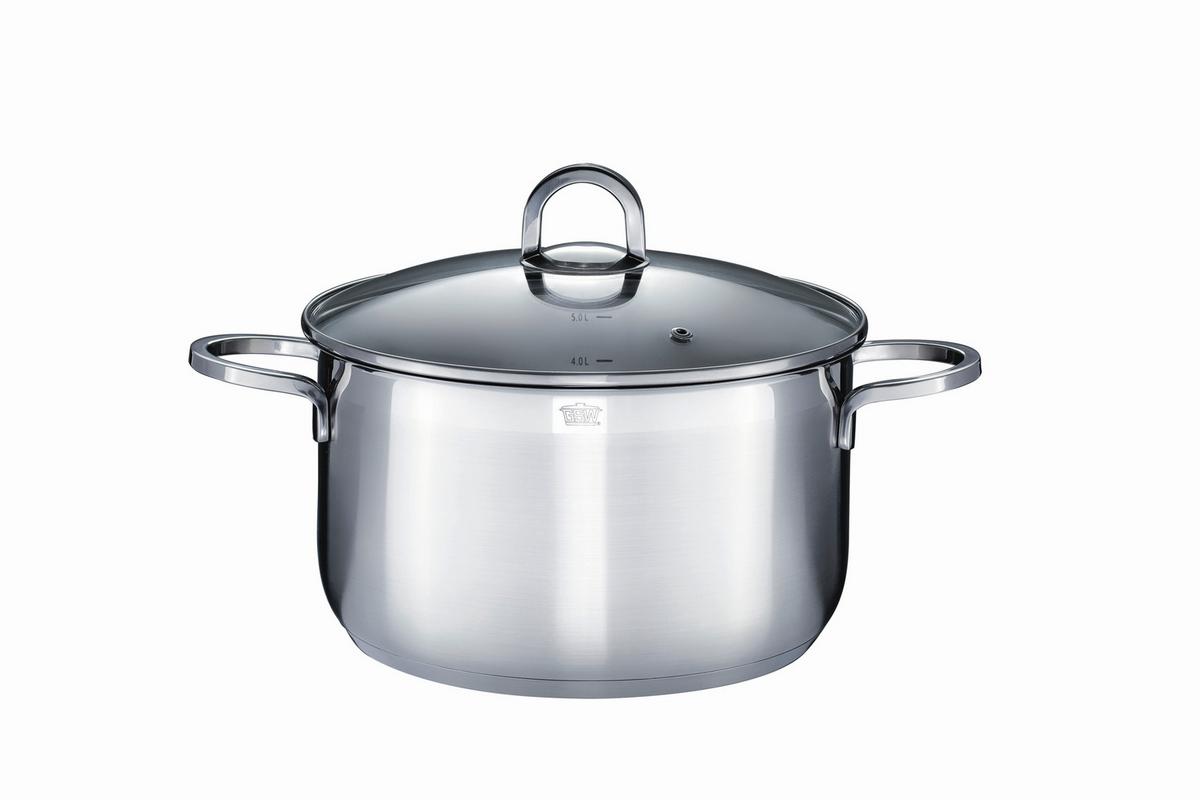 Set Posod Alara, 8-Delni - barve nerjavečega jekla/prozorno, Basics, kovina/steklo - GSW