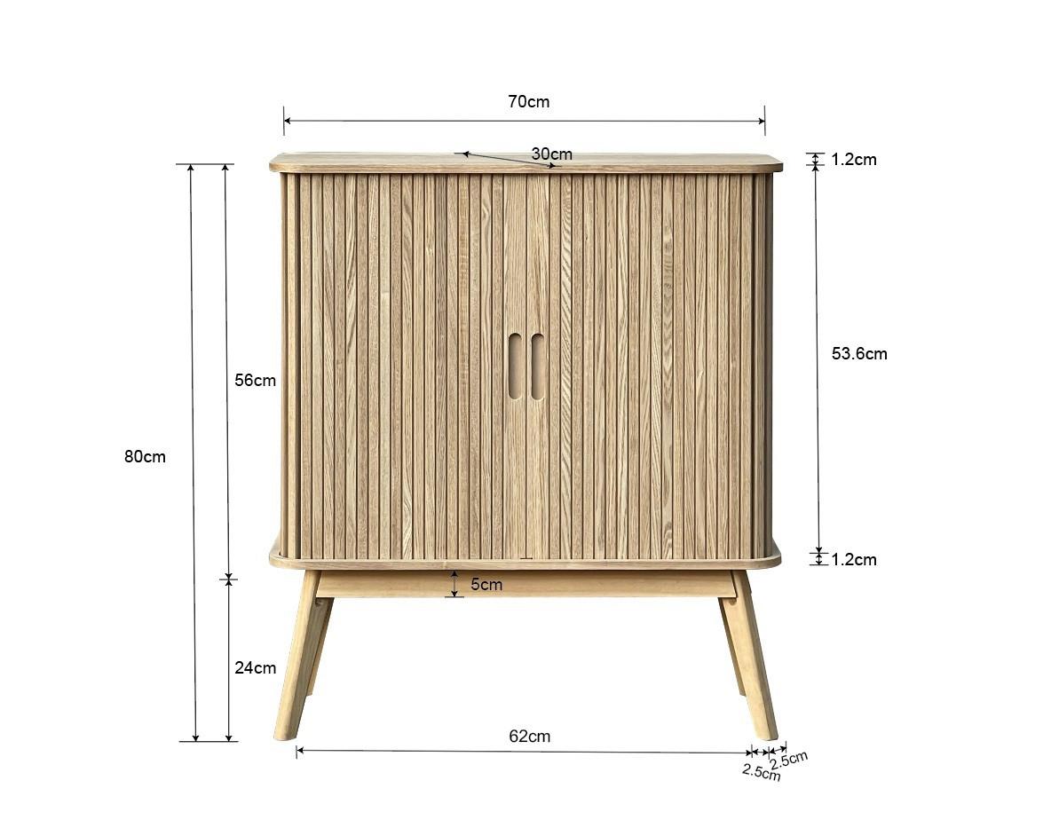 BYRÅ SKANDY - naturfärgad, Modern, trämaterial/trä (70/80/30cm) - Premium Living