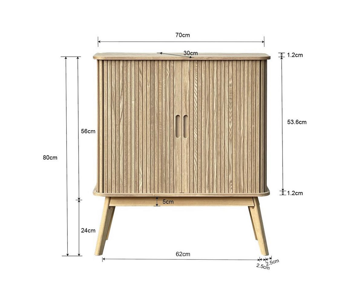 KOMODA SKANDY -TREND- - kolor naturalny, Modern, materiał drewnopochodny/drewno (70/80/30cm) - Premium Living