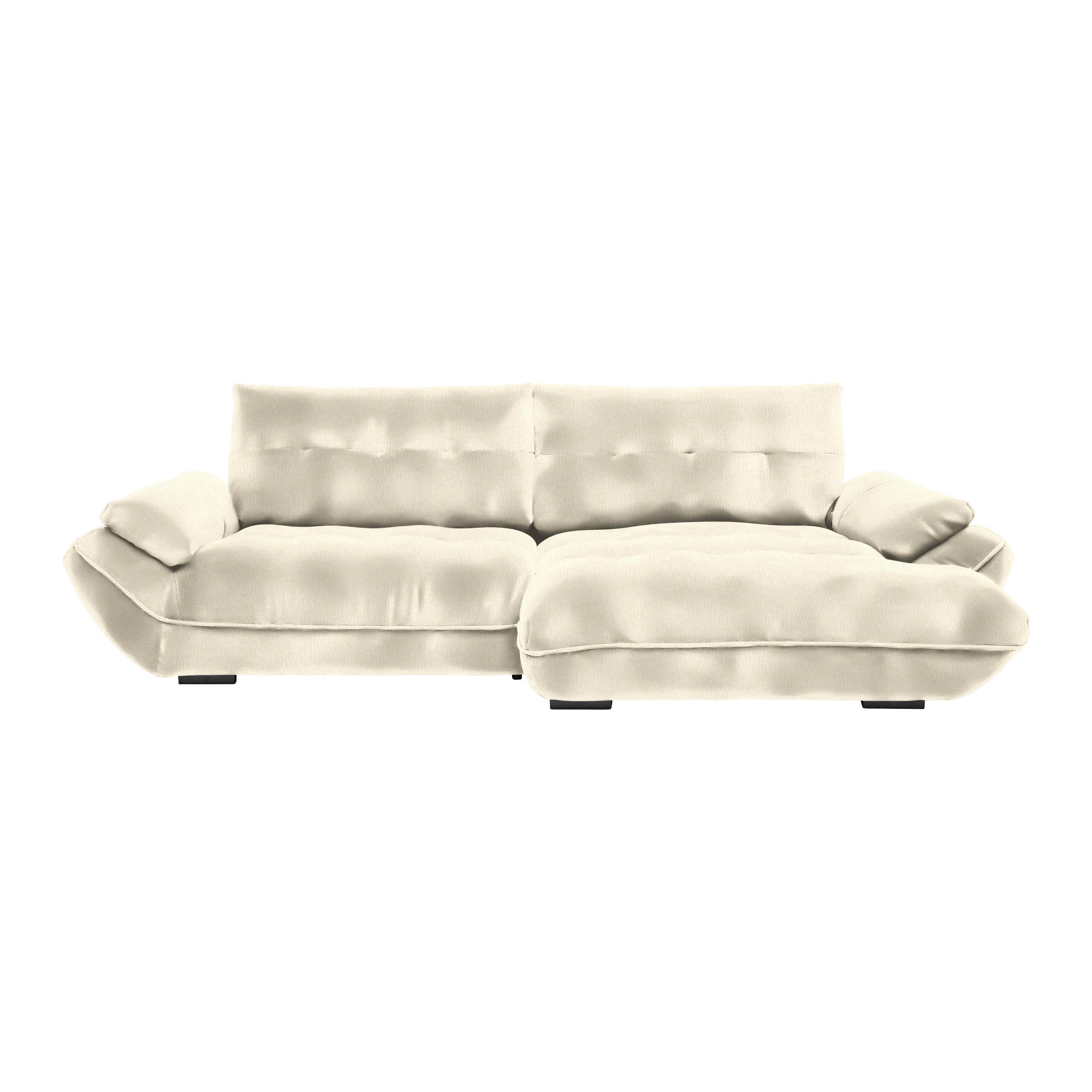 Wohnlandschaft Vivo Creme - Creme/Schwarz, MODERN, Kunststoff/Textil (317/63/179cm) - Premium Living
