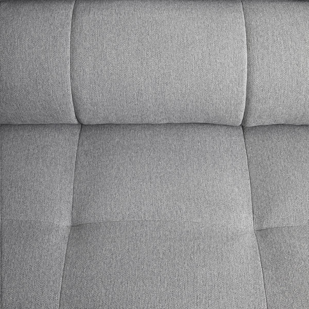 Wohnlandschaft Alberto Hellgrau mit Bettfunktion - Hellgrau/Schwarz, MODERN, Textil/Metall (296/201cm) - Mömax
