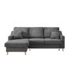 Ecksofa Valentina Grau Cord - Naturfarben/Grau, Design, Holz/Textil (150/228cm) - P & B
