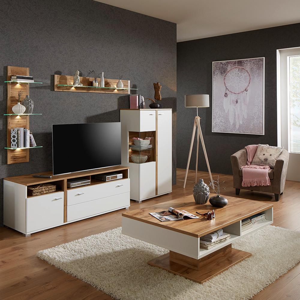 Couchtisch in Eichefarben - Weiss/Eichefarben, Modern, Holzwerkstoff (120/70/43cm) - Mömax