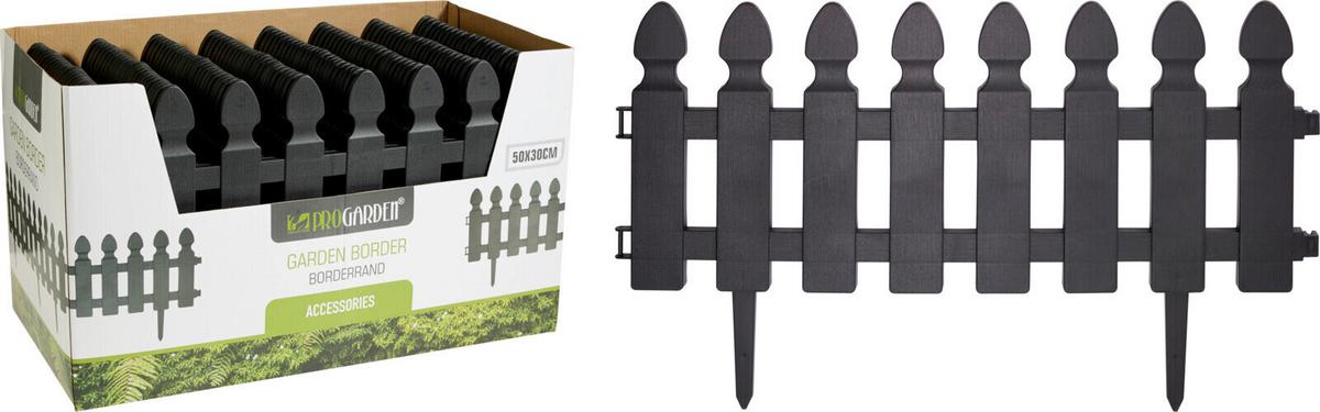 Díszkerítés Progarden - fekete, műanyag (50/30cm)
