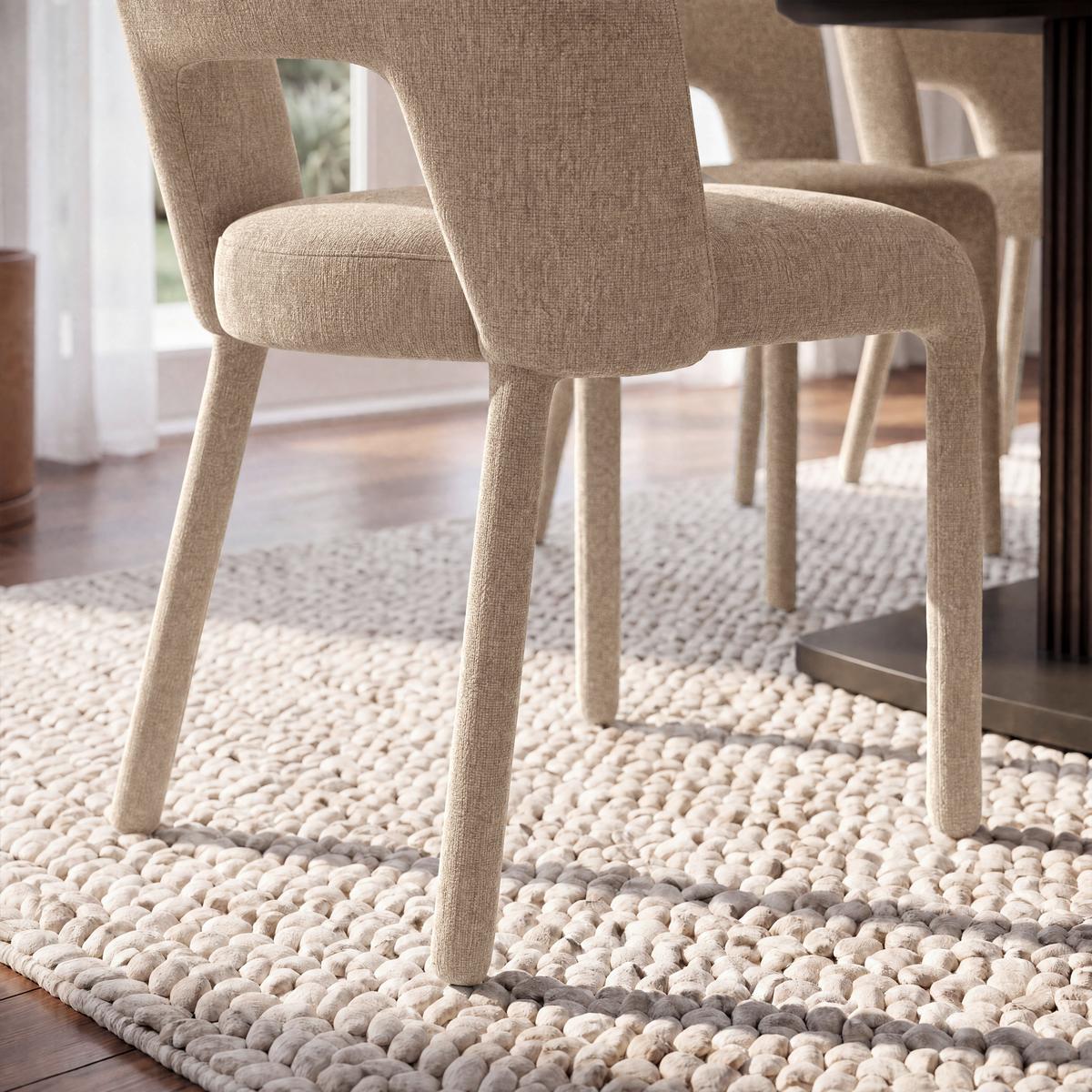 Stuhl Anea Hellgrau Webstoff Gepolstert - Hellgrau/Pinienfarben, MODERN, Holz/Textil (52/79/55,5cm) - Bessagi Home