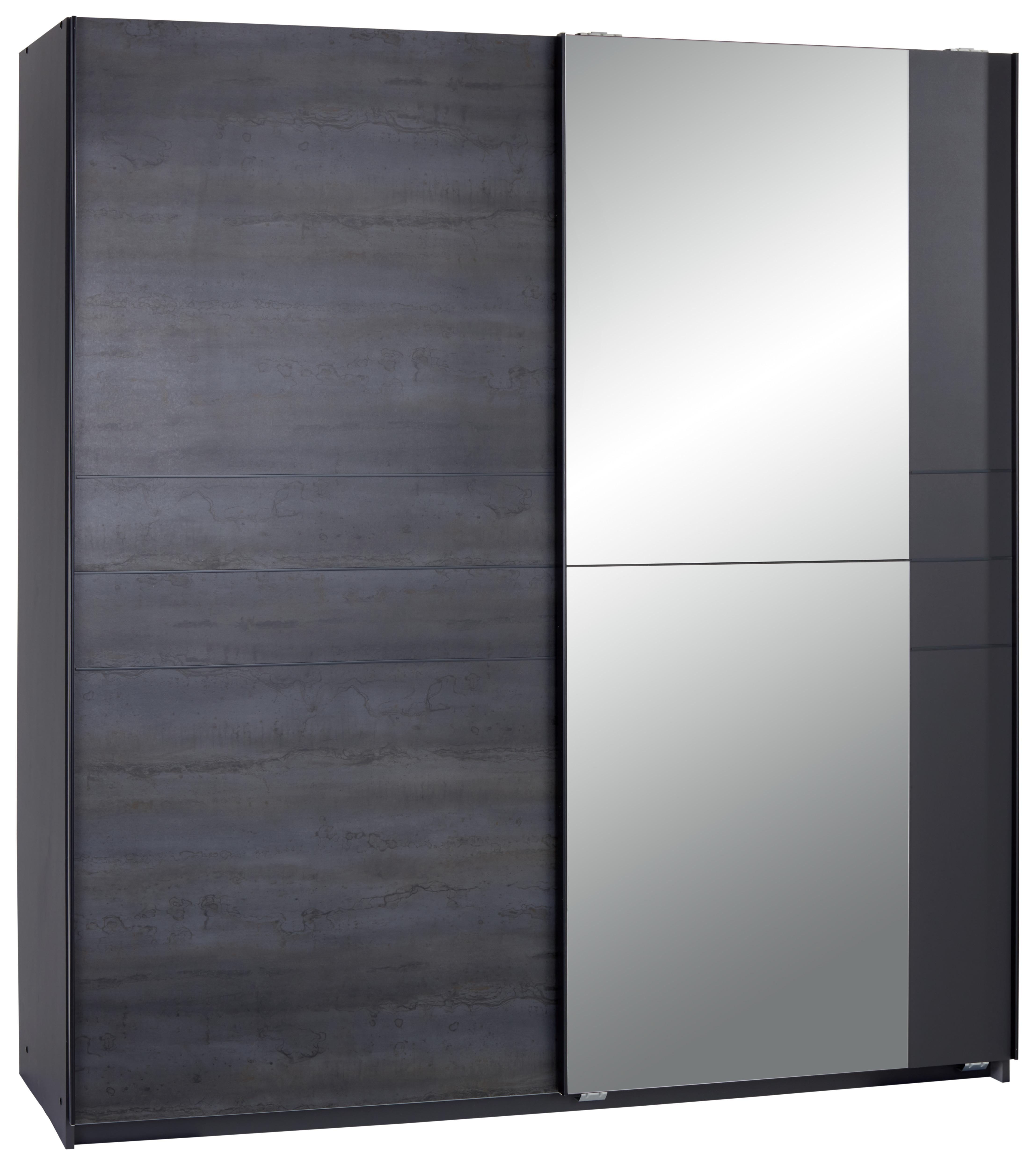 Ormar S Kliznim Vratima Stripe - boje grafita/crna, Modern, drvni materijal/metal (179/198/64cm)
