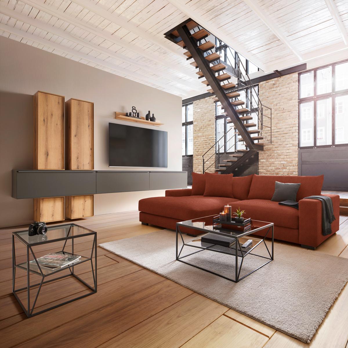 Ecksofa Pedro Terracotta - Terracotta, MODERN, Textil (180/83/265cm) - Mömax