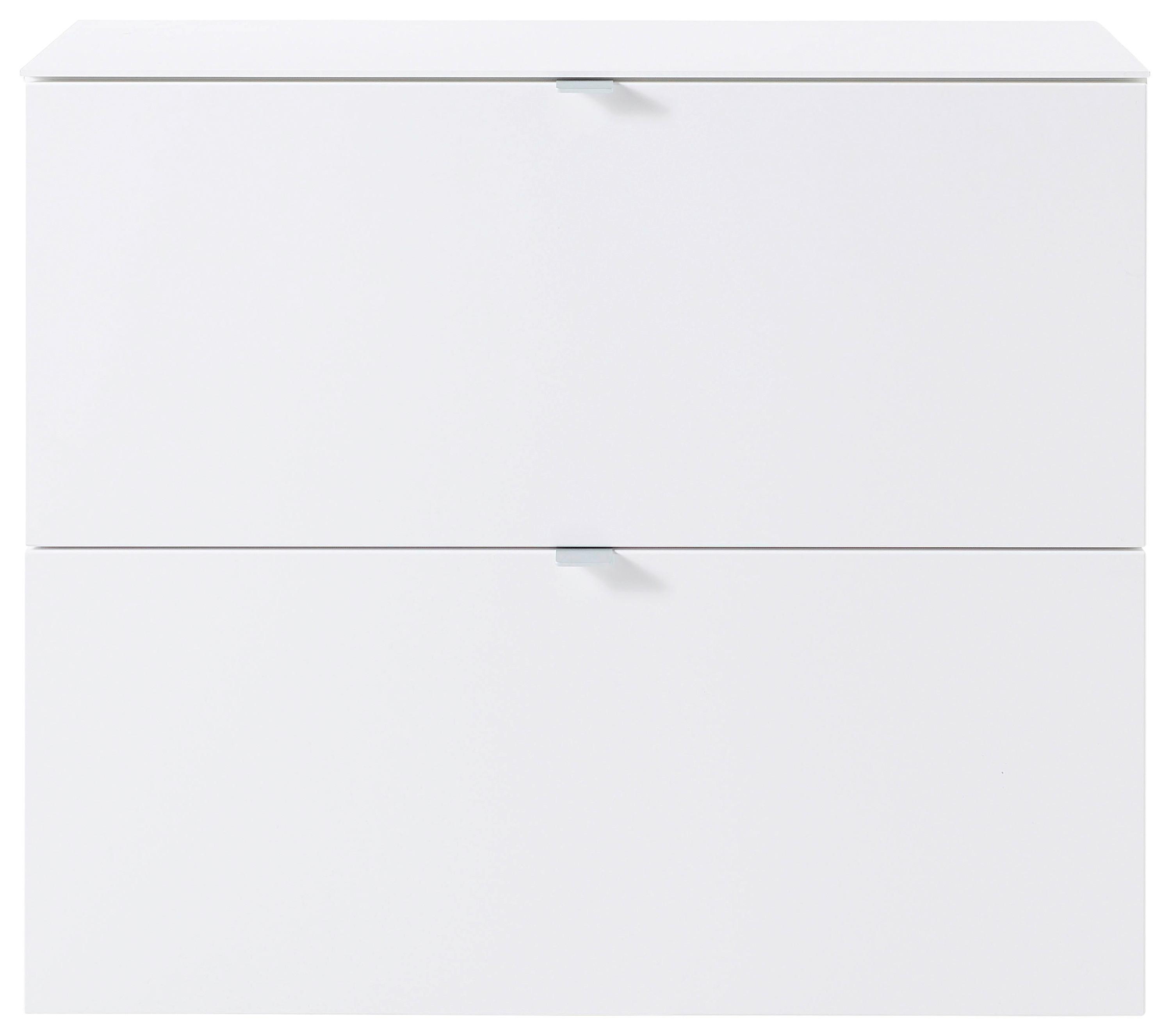 SZAFKA NA BUTY TICONA - kolor srebrny/biały, Modern, materiał drewnopochodny/metal (100/84/37cm) - Mömax