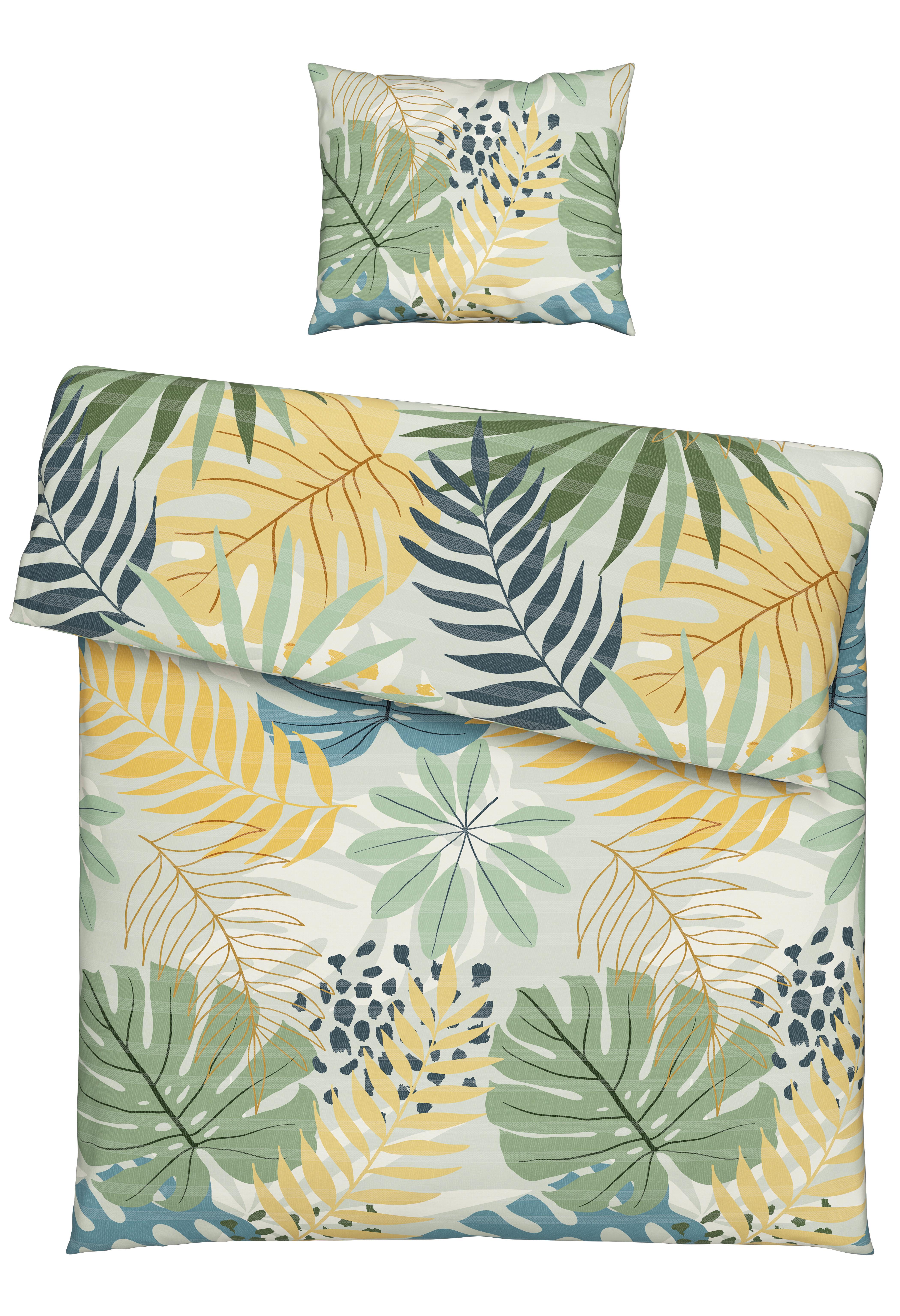 BETTWÄSCHESET JUNGLE - Gelb/Grün, Konventionell, Textil (160/210cm) - Modern Living