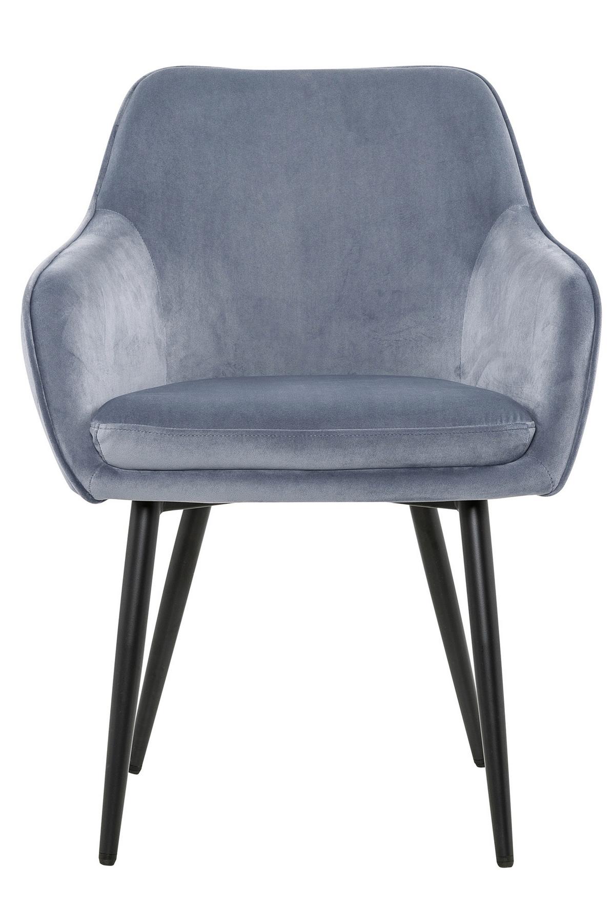 Naslanjač Samt, Svetlo Siva - črna/svetlo siva, Moderno, kovina/tekstil (61/85/60cm) - Livetastic