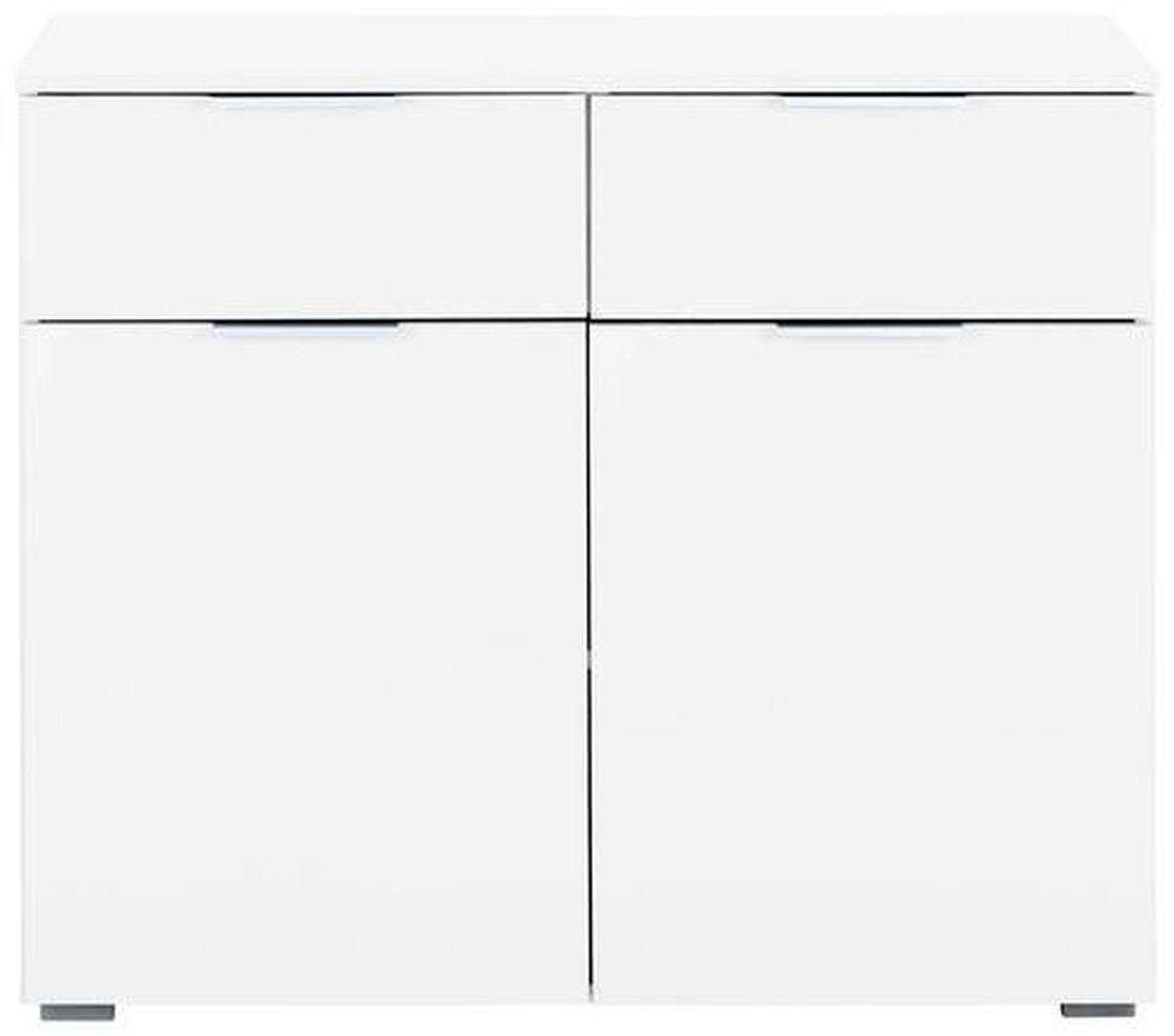 Komoda Alabama - bijela/boje aluminija, Moderno, drvni materijal (93/81/42cm) - Modern Living