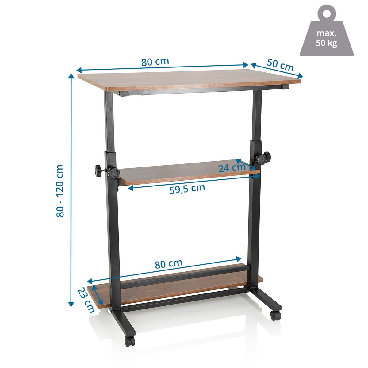Pisalna Miza Workstation Ii, Črna, Hrast - črna/barva oreha, Basics, kovina/umetna masa (80/80x120/50cm) - MID.YOU