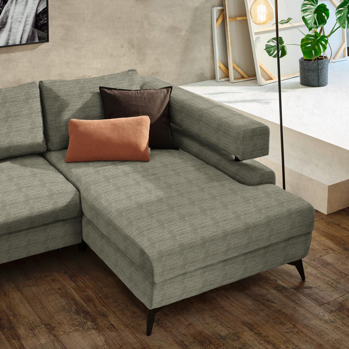 Kutna Garnitura Rosalie - maslinasto zelena/crna, Konvencionalno, tekstil/metal (265/184cm) - Modern Living