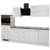 Küchenleerblock Lucca B: ca. 270cm Weiß - Graubraun/Alufarben, MODERN, Holzwerkstoff/Kunststoff (270cm) - FlexWell