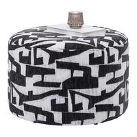 Hocker Mila Schwarz/Weiß - Schwarz/Weiß, LIFESTYLE, Holzwerkstoff/Textil (52/33/52cm) - Mömax