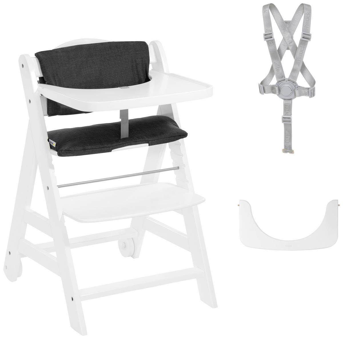WYSOKIE KRZESŁO 663240 BETA+BOUNCER - biały/szary, Basics, drewno (58/48/83cm) - Hauck
