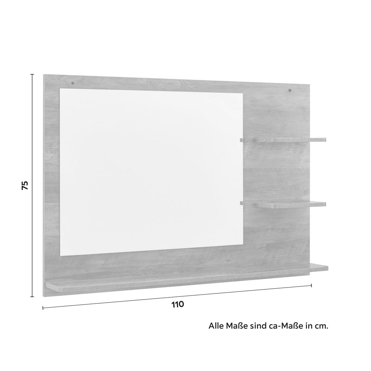 Badezimmerspiegel Dell Naturfarben - Naturfarben, MODERN, Glas/Holzwerkstoff (110/75/15cm) - Bessagi Home