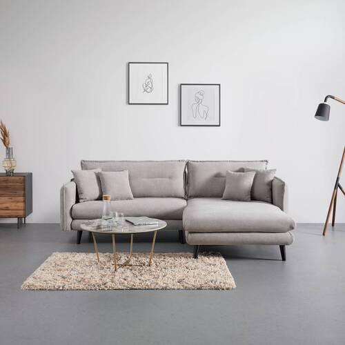 Sedežna Garnitura Dajana, Oblika L - črna/svetlo siva, Moderno, tekstil/les (251/102/173cm) - Bessagi Home