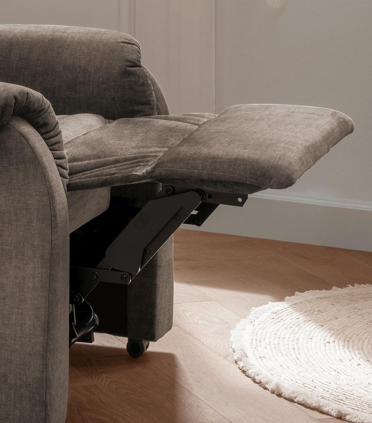 Fernsehsessel Nino Braun Velours - Schwarz/Braun, Design, Kunststoff/Textil (78/107/93cm) - Livetastic