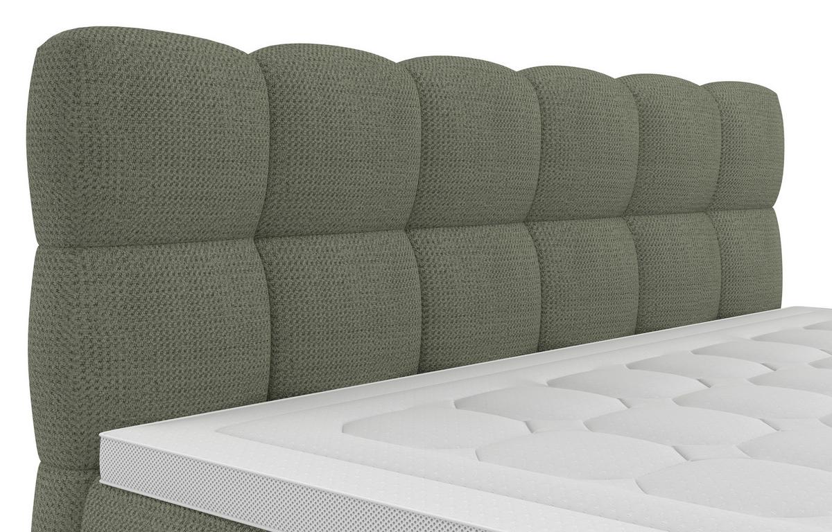 Boxspring Krevet Brisbane - zelena/crna, Trend, drvni materijal/drvo (180/200cm) - Premium Living