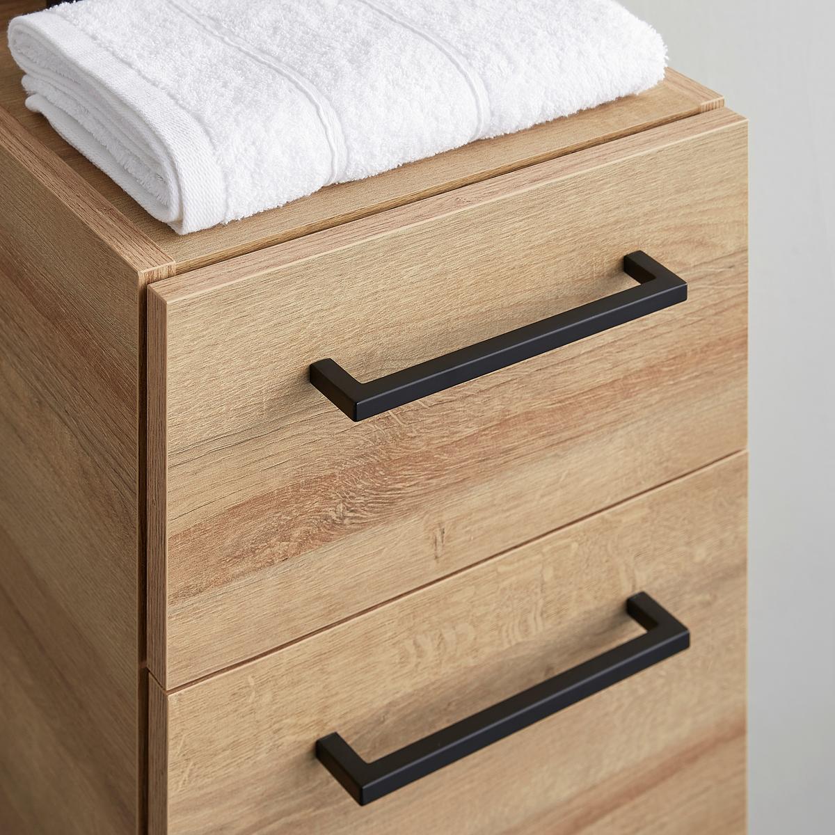 Unterschrank Bavelli in Eichefarben - Eichefarben/Schwarz, Modern, Glas/Holzwerkstoff (30/70/32,5cm) - Pelipal