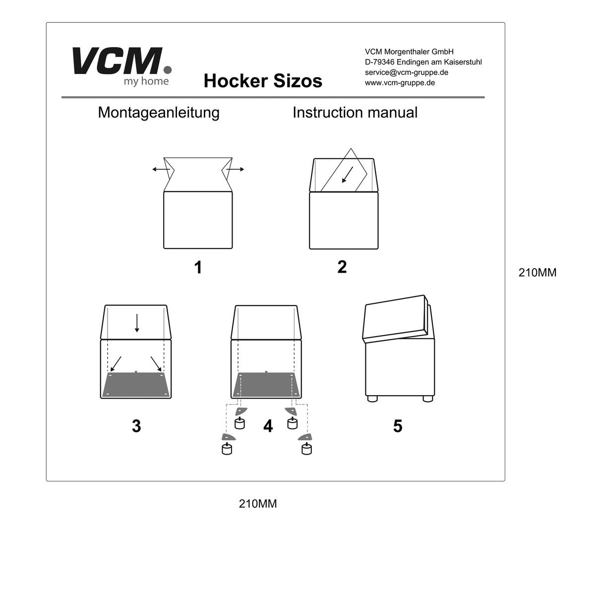 Zaboj Za Sedenje Sizos M, Rdeča - rdeča/rjava, Moderno, tekstil/leseni material (38/40/38cm) - MID.YOU