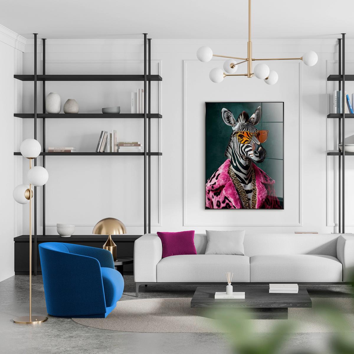 Glasbild Multicolor ca. 80x120cm - Multicolor, Basics, Glas/Holz (80/120/4cm)