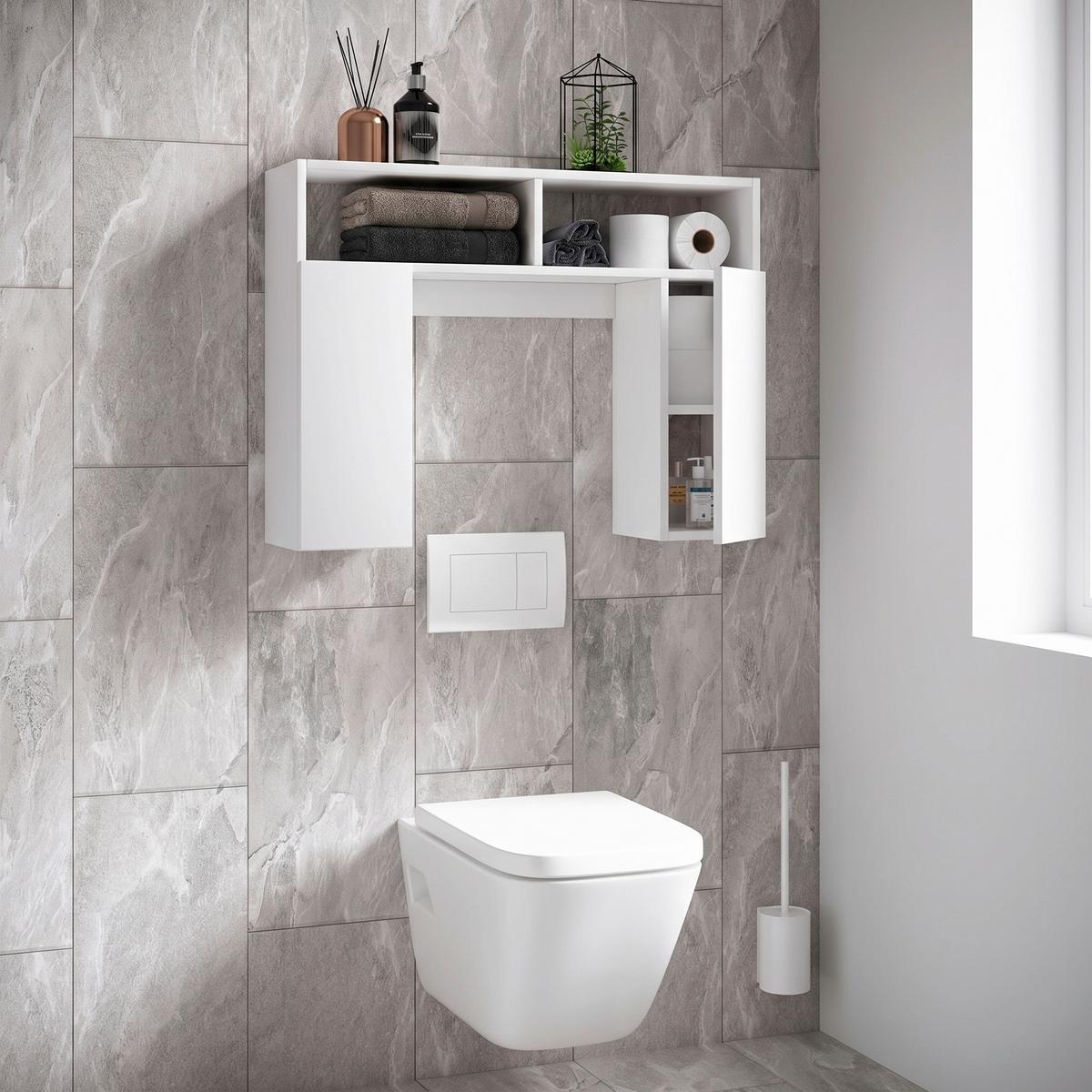Kopalniški Regal Tinoli S, Bela - bela, Moderno, leseni material (76/61/20cm) - MID.YOU