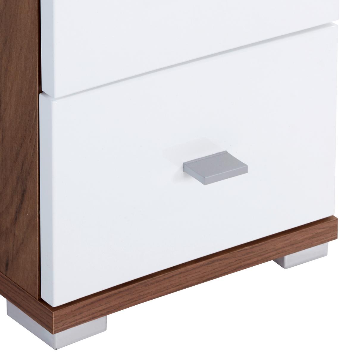 Dulap inferior Bari - alb/culoare lemn stejar, Konventionell, material pe bază de lemn (35/72/31,5cm)
