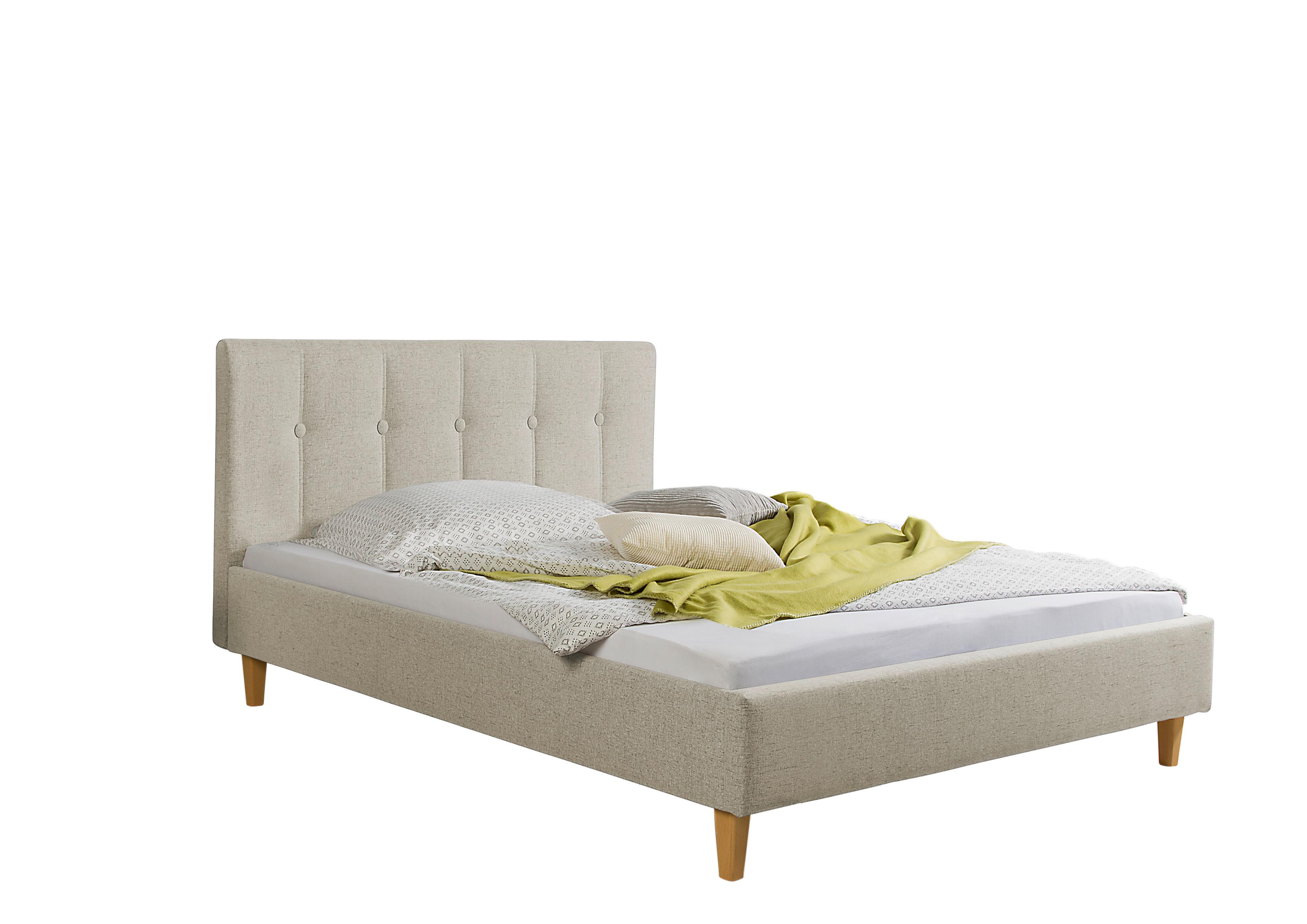 Polsterbett Kenny Beige ca. 140x200 cm - Beige/Naturfarben, MODERN, Holz/Textil (140/200cm) - Livetastic
